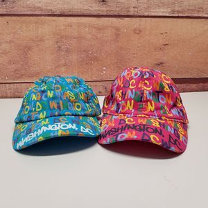 Lot of 2 Robin Ruth Kids Hats Washington DC Adjustable Pink Blue Caps